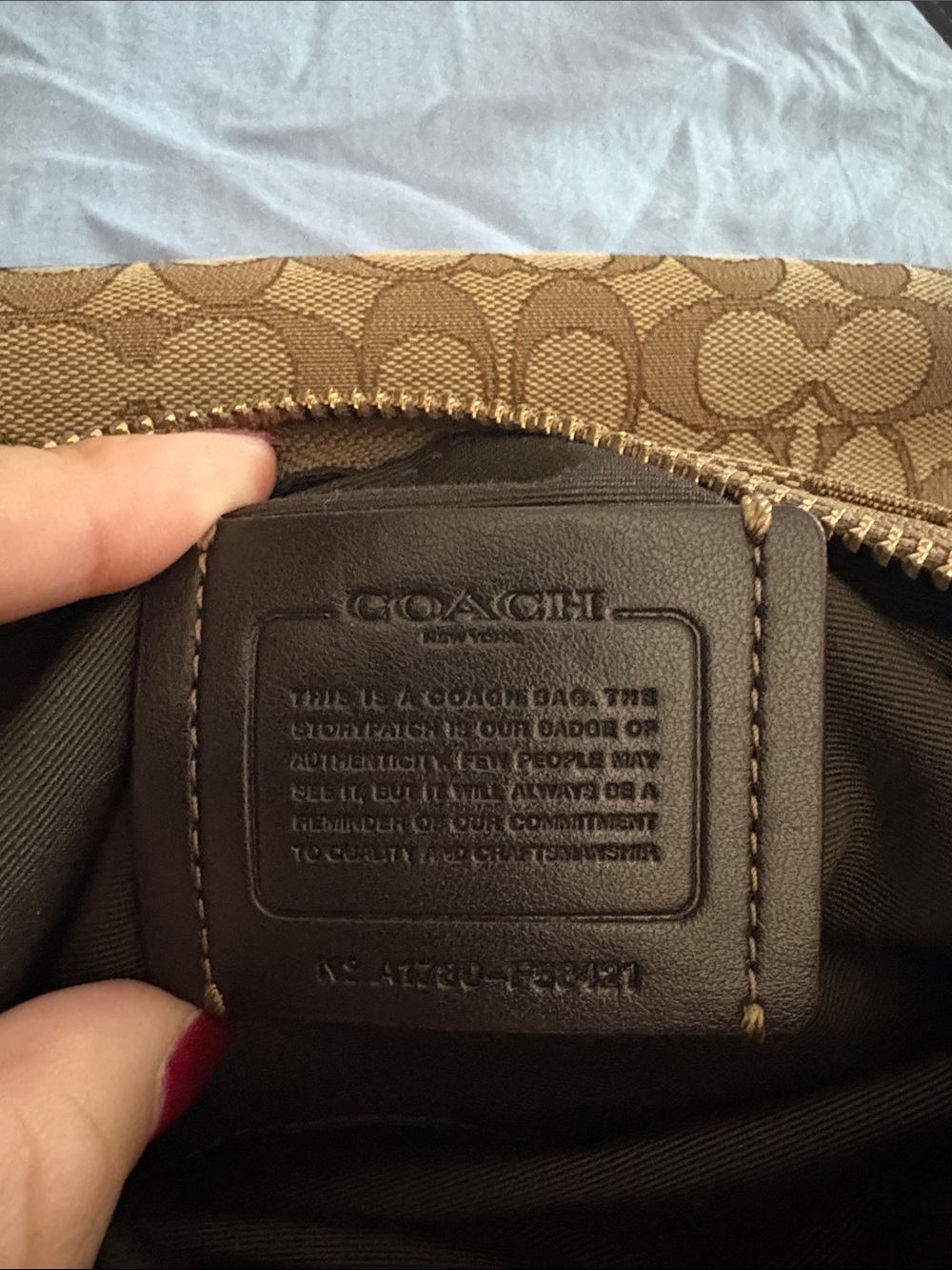 Coach Tan Signature Canvas Crossbody with Gold Hardware - Picture 9 of 11